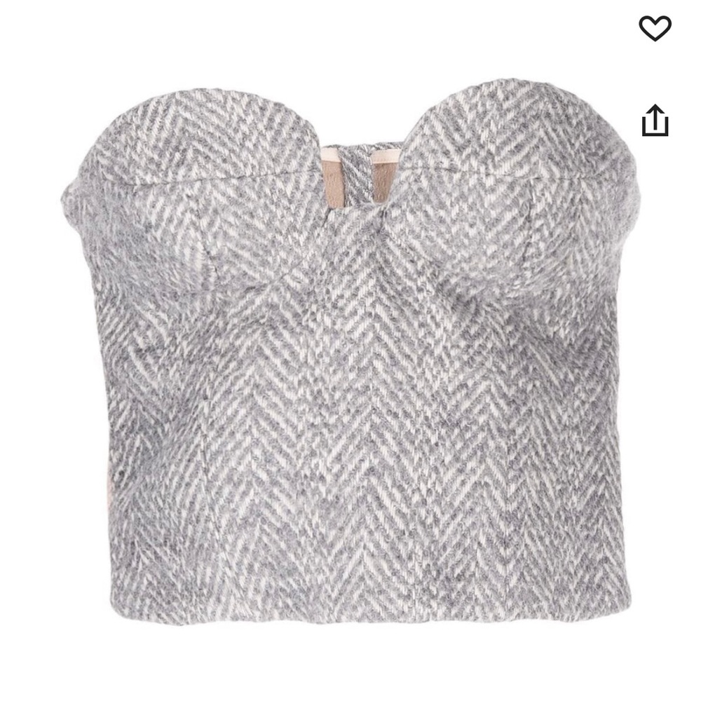 Magda Butrym Boustier Houndstooth, gray